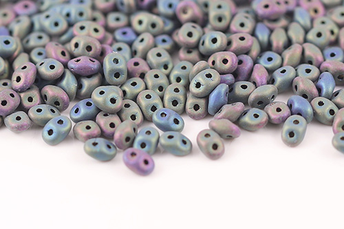 10 grams pale purple pink double hole beads with a pearl finish Pearl Coat Light Lilac SuperDuo Seed Beads